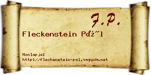 Fleckenstein Pál névjegykártya